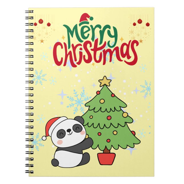 cute panda merry Christmas note book (Front)