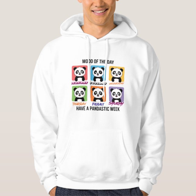 Cute Panda Mood of the Day Hoodie (Front)