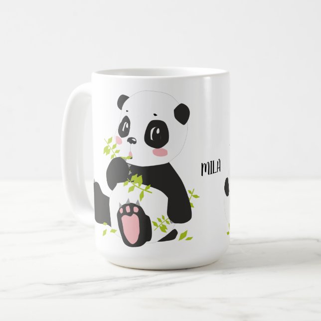 Cute panda name  coffee mug (Front Left)