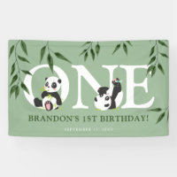 Cute Panda Neutral 1st Birthday Party