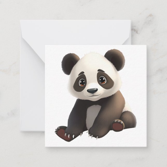 Cute Panda Note Card (Front)