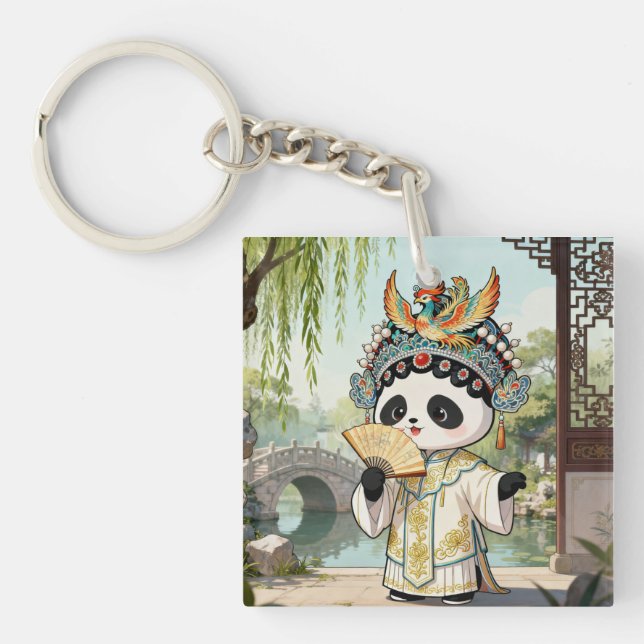 Cute Panda Opera Keychain (Front)