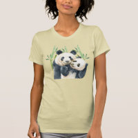 Cute Panda Pair in Bamboo Watercolor