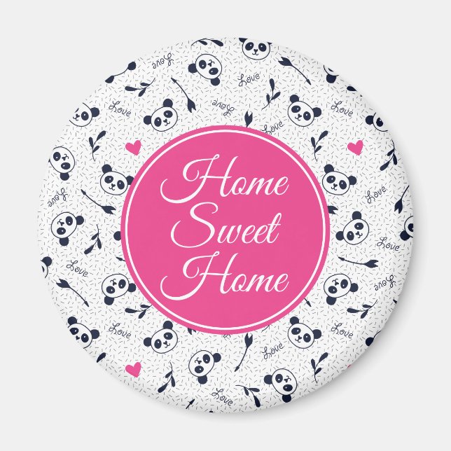 Cute Panda Pattern Design. Magnet (Front)