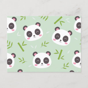 Cute panda pattern holiday postcard