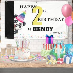 Cute Panda - Personalised Birthday Banner