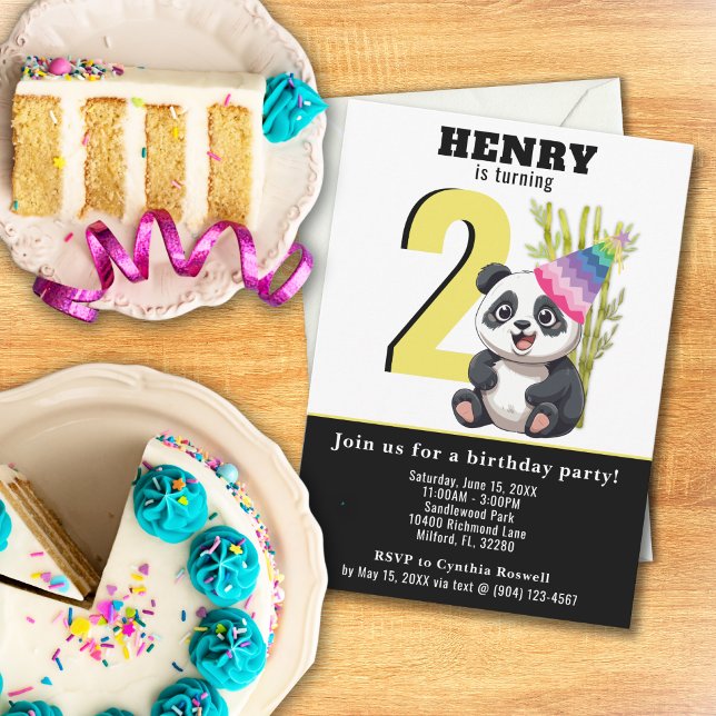 Cute Panda - Personalised Birthday Invite (Creator Uploaded)