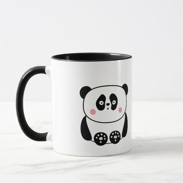 Cute panda personalised mug (Left)