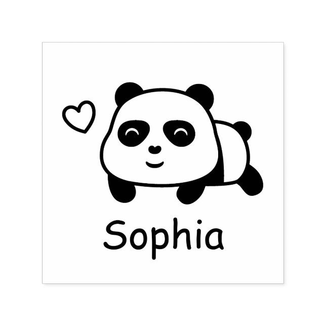 Cute Panda Personalised Name Inking Stamp (Design)