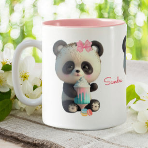 Cute Panda Personalised Two-Tone Coffee Mug