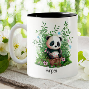 Cute Panda Personalised  Two-Tone Coffee Mug