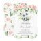 Cute Panda Pink Floral Greenery Baby Shower Girl