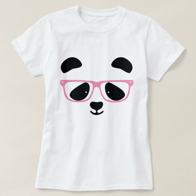 Cute Panda Pink T-Shirt (Design Front)