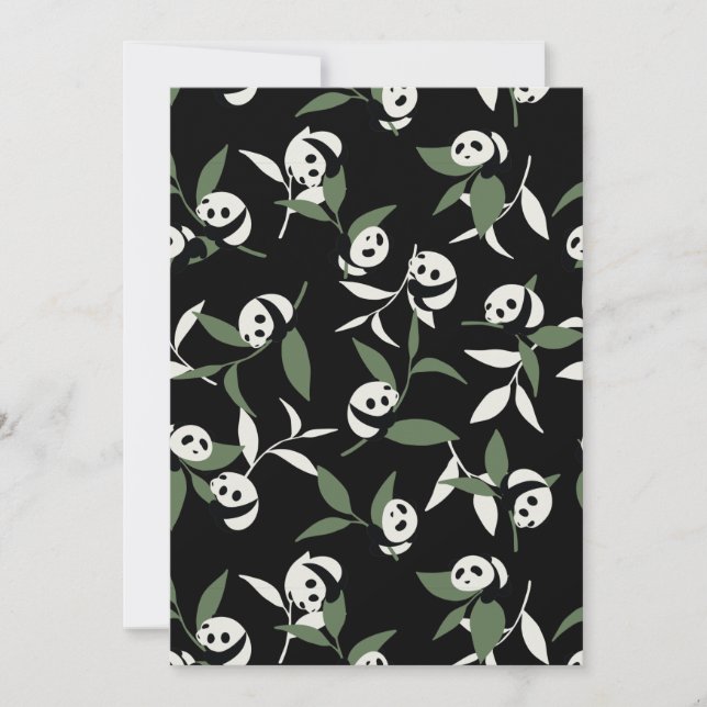 Cute Panda Playing Bamboo Garden Thank You Card (Front)