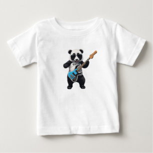 Cute Panda Playing Guitar, Music Panda Lovers Baby T-Shirt
