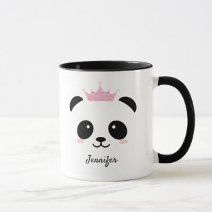 Cute panda princess personalised mug