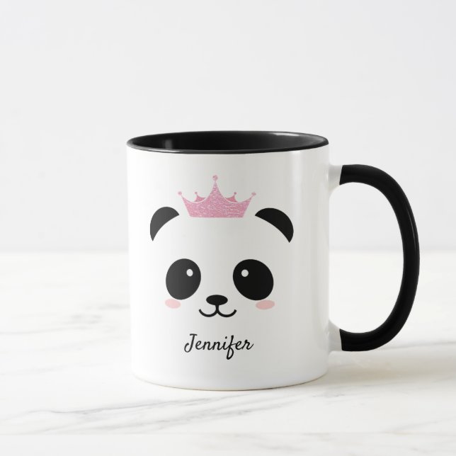 Cute panda princess personalised  mug (Right)