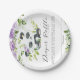 Cute Panda Purple Floral Greenery Diaper Raffle 