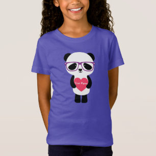 Cute Panda Purple T-Shirt