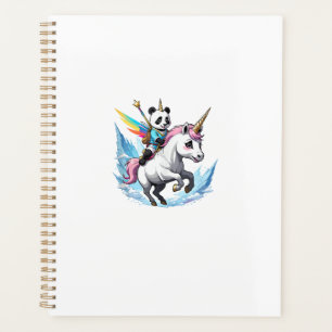 Cute Panda Riding Unicorn Girls Kids Women Rainbow Planner