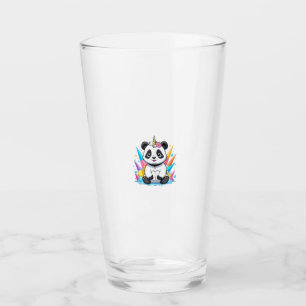 Cute Panda Riding Unicorn Girls Women Rainbow Tank Glass