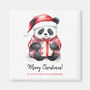 Cute Panda Santa Merry Christmas Magnet