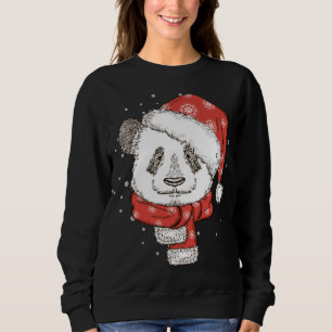 Cute Panda Santa's Hat Christmas Panda Bear Lover Sweatshirt