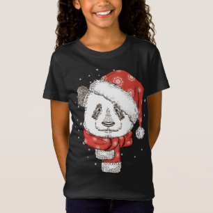 Cute Panda Santa's Hat Christmas Panda Bear Lover T-Shirt