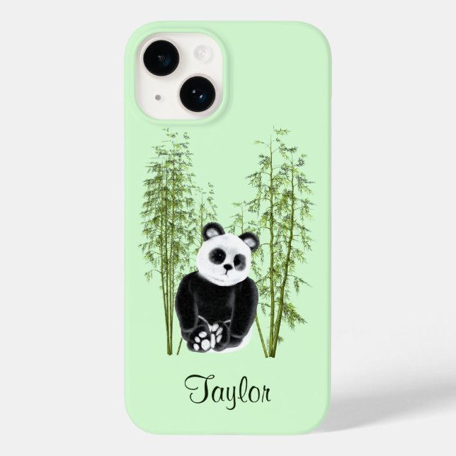 Cute Panda Sitting in Bamboo Case-Mate iPhone Case (Back)