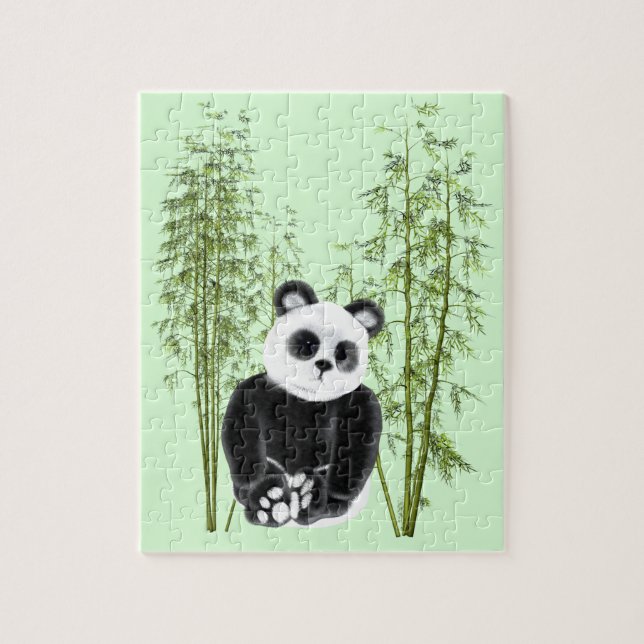 Cute Panda Sitting in Bamboo Jigsaw Puzzle (Vertical)