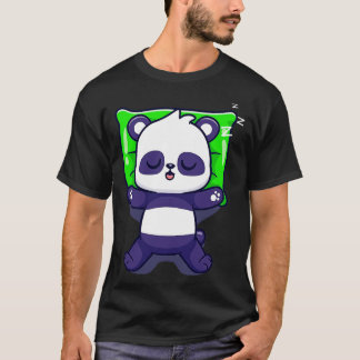 Cute Panda Sleeping On Pillow toon T-Shirt