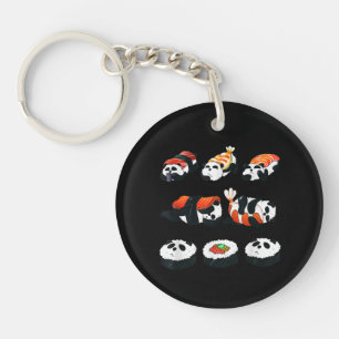 Cute Panda Sushi Hug Maki Lover Funny Kawaii Food  Key Ring