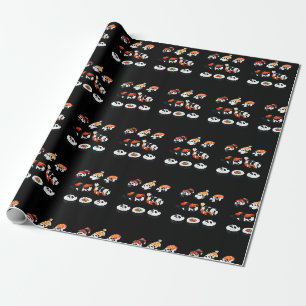 Cute Panda Sushi Hug Maki Lover Funny Kawaii Food Wrapping Paper