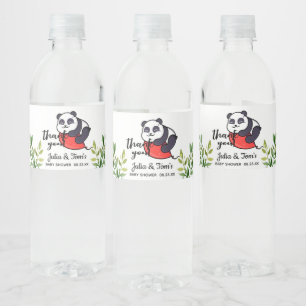 Cute Panda Thank You Baby Shower Water Bottle Label
