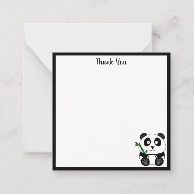 Cute Panda Thank You Card (Front)