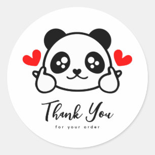 Cute Panda Thank You For Your Order Classic Round Sticker