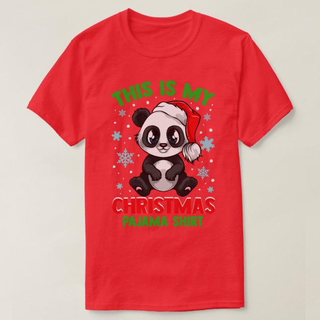 Cute Panda This is my Christmas Pajama  Gift T-Shirt (Design Front)