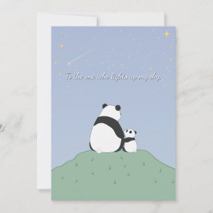 Cute Panda Under Stars Holiday Card