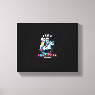Cute Panda Unicorn I'am A Pandicorn Magic Girl Wom Canvas Print