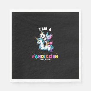 Cute Panda Unicorn I'am A Pandicorn Magic Girl Wom Napkin