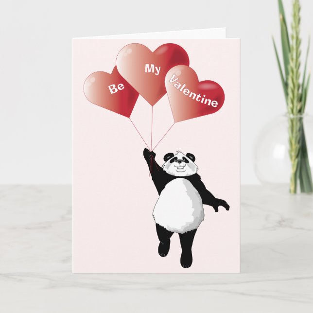 Cute Panda Valentine Card (Front)