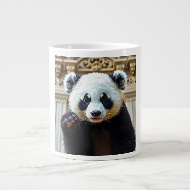 Cute Panda Vibes Large Coffee Mug (Front)