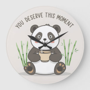 Cute Panda Wall Clock Motivational Cute Panda