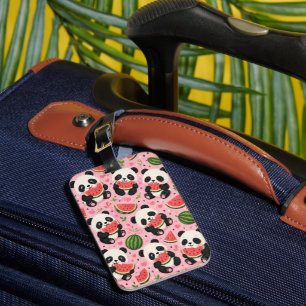 Cute Panda Watermelon Luggage Tag