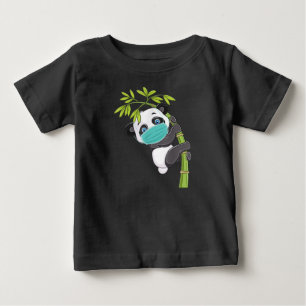 Cute Panda Wear Face Mask Funny Panda Gift Baby T-Shirt