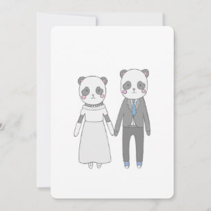 Cute Panda Wedding Couple – Kawaii Bride & Groom Invitation