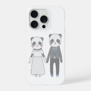 Cute Panda Wedding Couple – Kawaii Bride & Groom iPhone 15 Pro Case