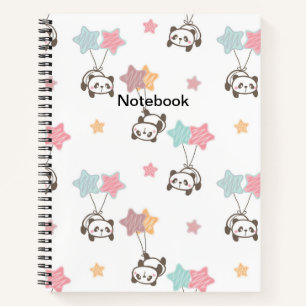 Cute Panda White Notebook
