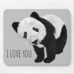 CUTE Panda with Customisable Text Mouse Mat