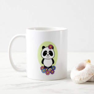 Cute Panda with Flowers - 1000Pandas Coffee Mug